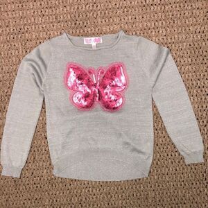 Derek Heart Girl Sequenced Butterfly Sweater